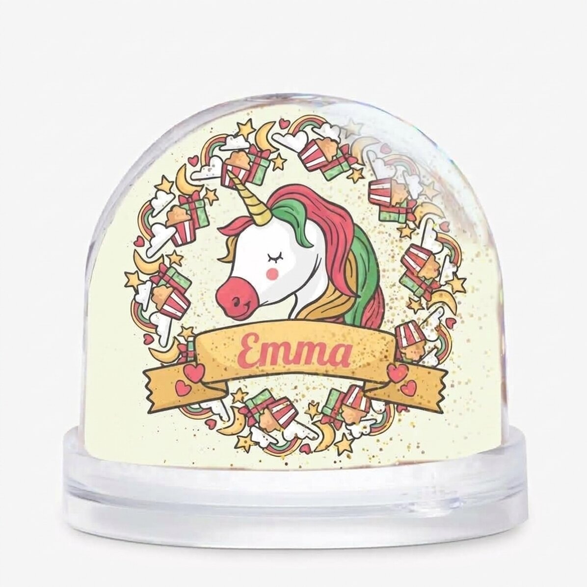 Sfera da scrivania personalizzata con foto e testo - Birthday Unicorn