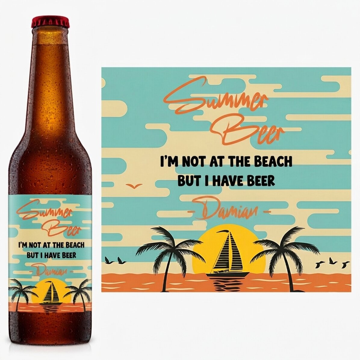 Birra personalizzata con scritta - Summer vibes