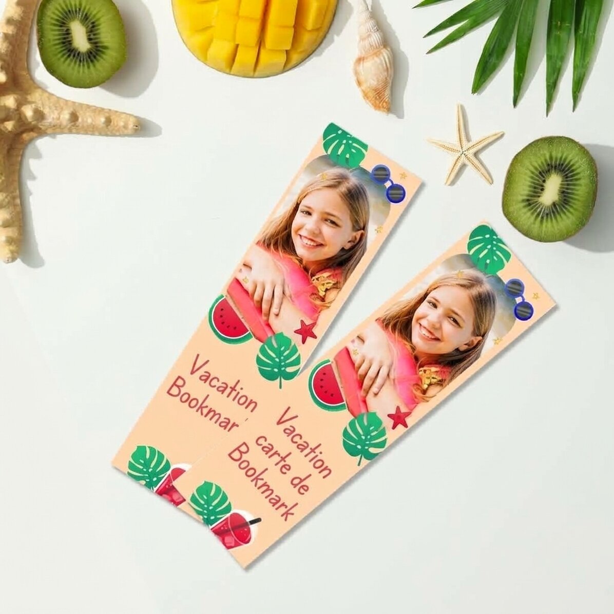 Segnalibro personalizzato con foto e testo - Vacanze estive