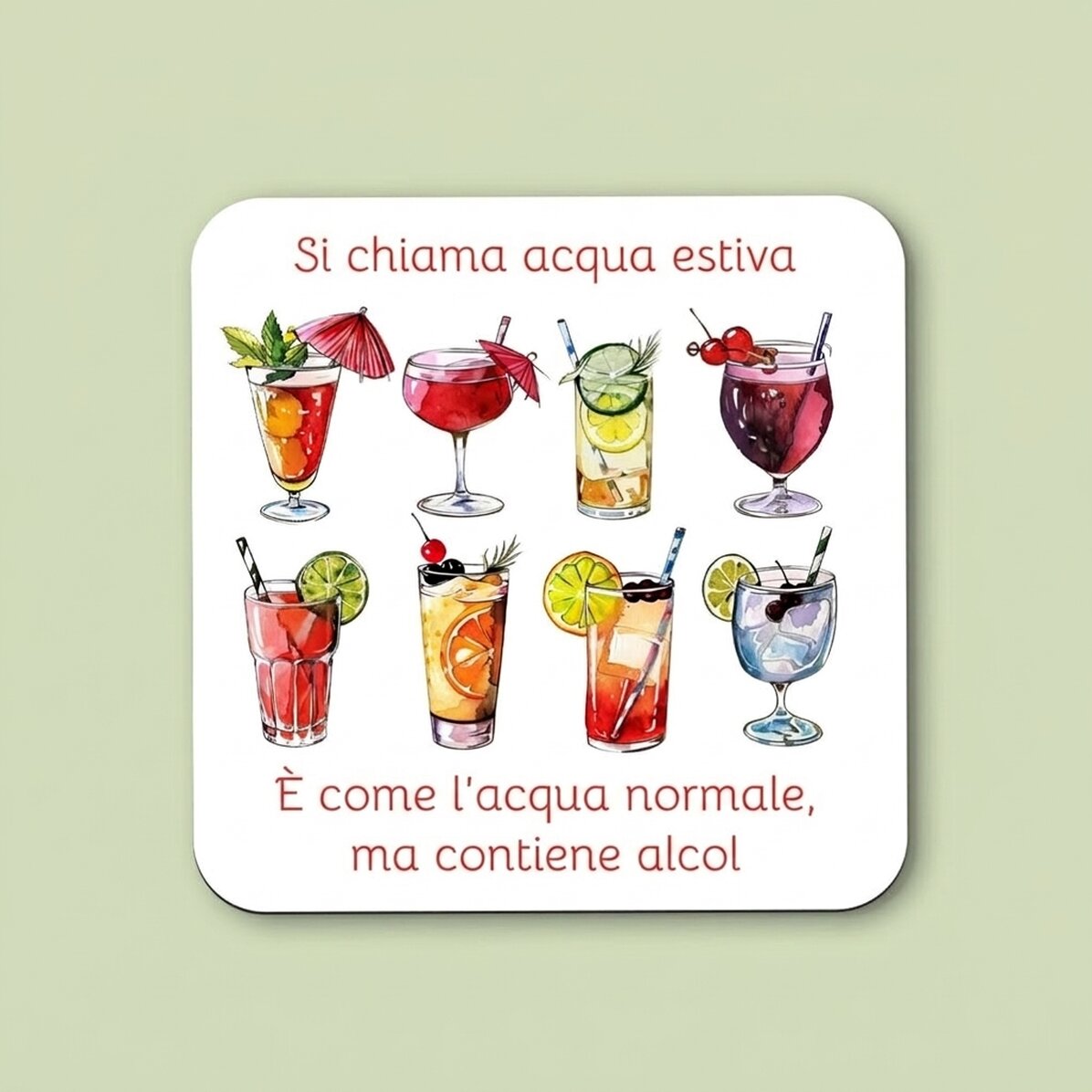 Sottobicchiere personalizzato con scritta - Drinks
