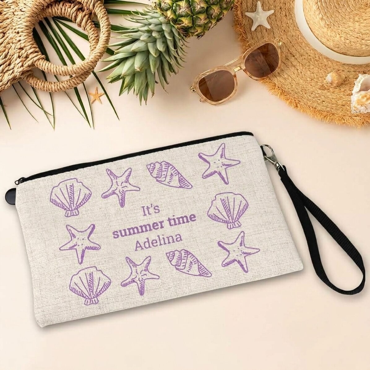 Borsetta per accessori personalizzata con scritta - Summer Time