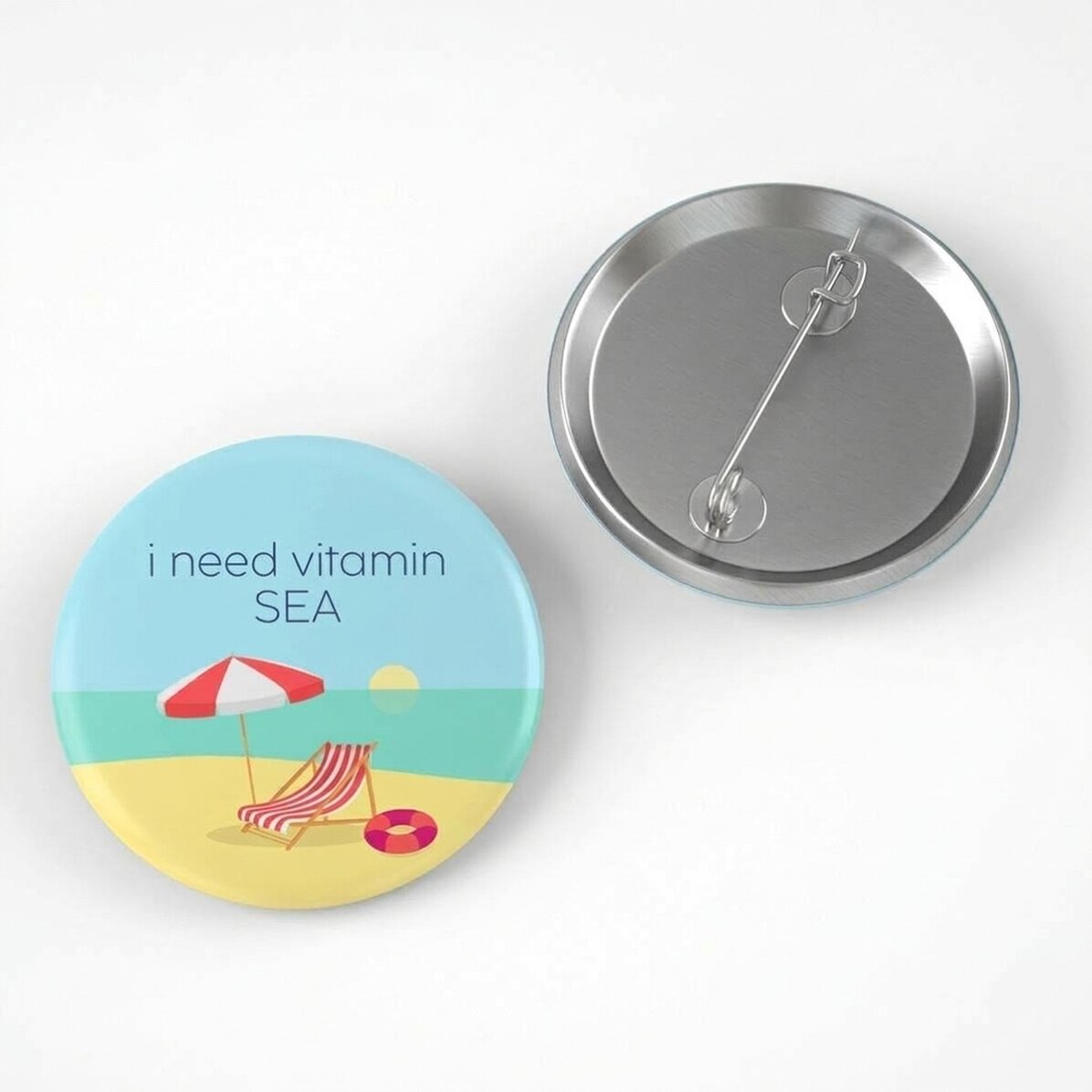 Distintivo personalizzato con messaggio - Beach time