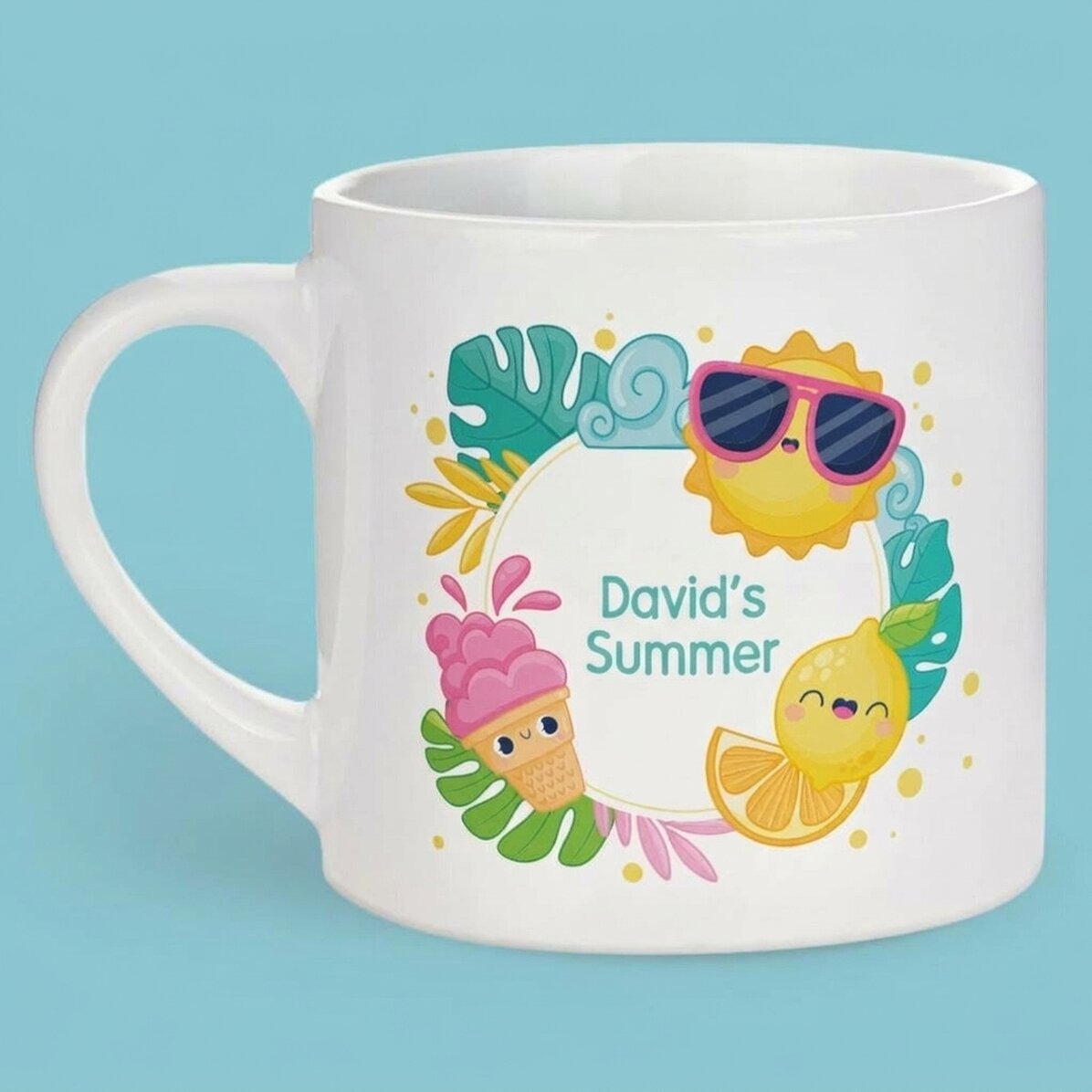 Tazza personalizzata per bambini con nome - Vacanze estive