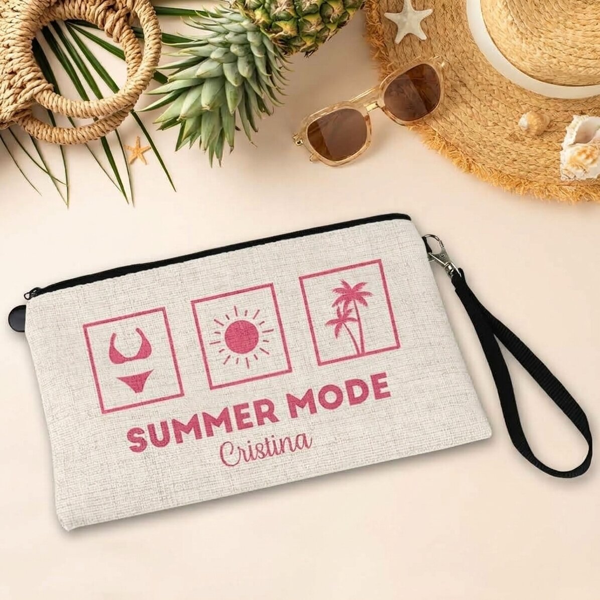 Borsetta per accessori personalizzata con scritta - Summer Mode