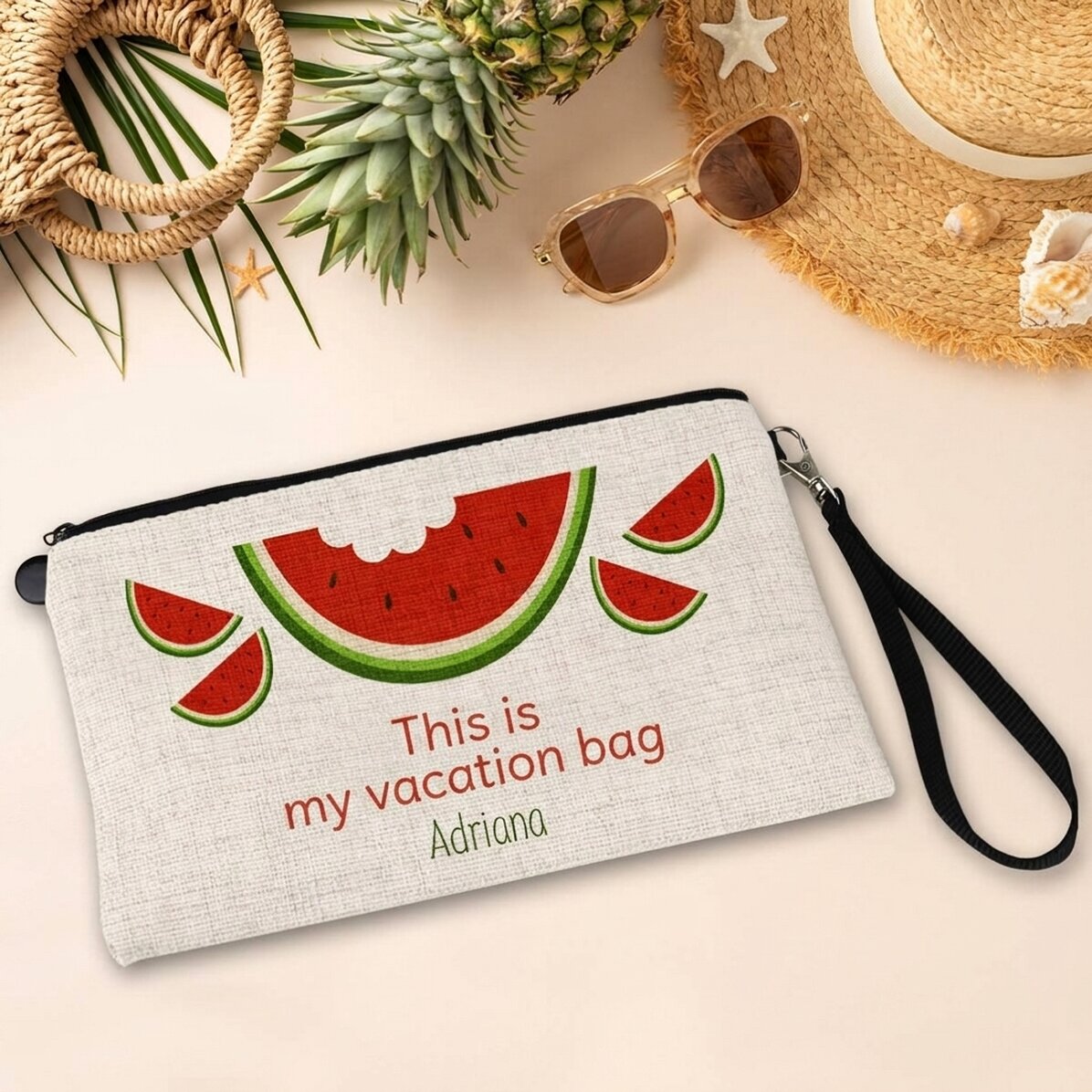 Borsetta per accessori personalizzata con scritta - Watermelon