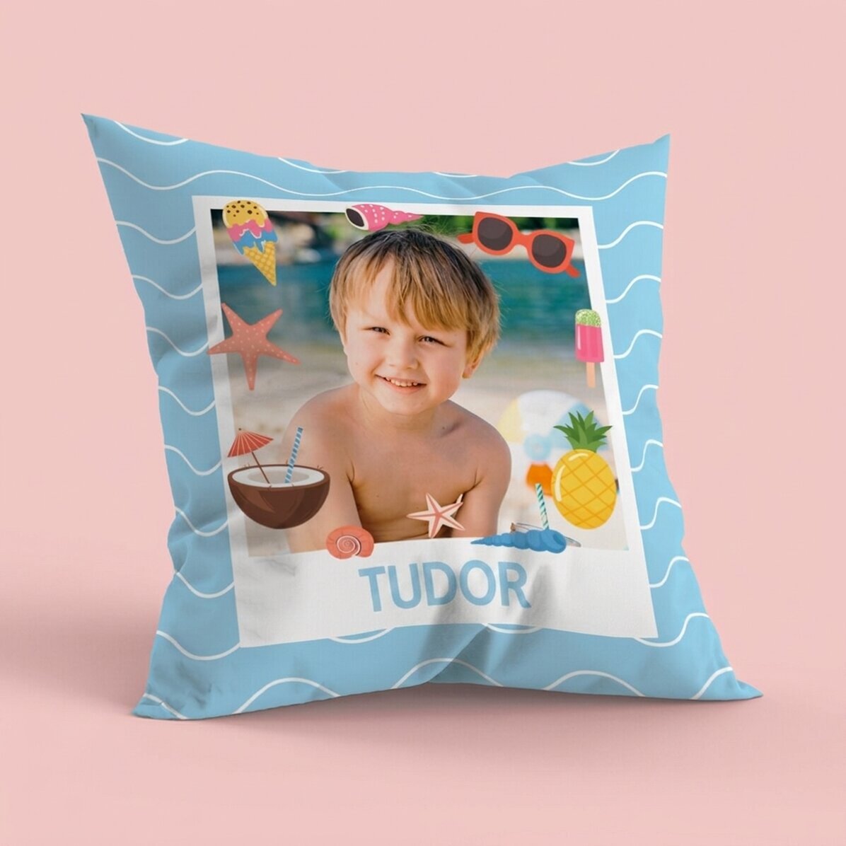 Cuscino personalizzato con foto e nome - Summer