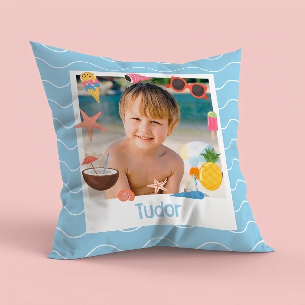 Cuscino personalizzato con foto e nome - Summer