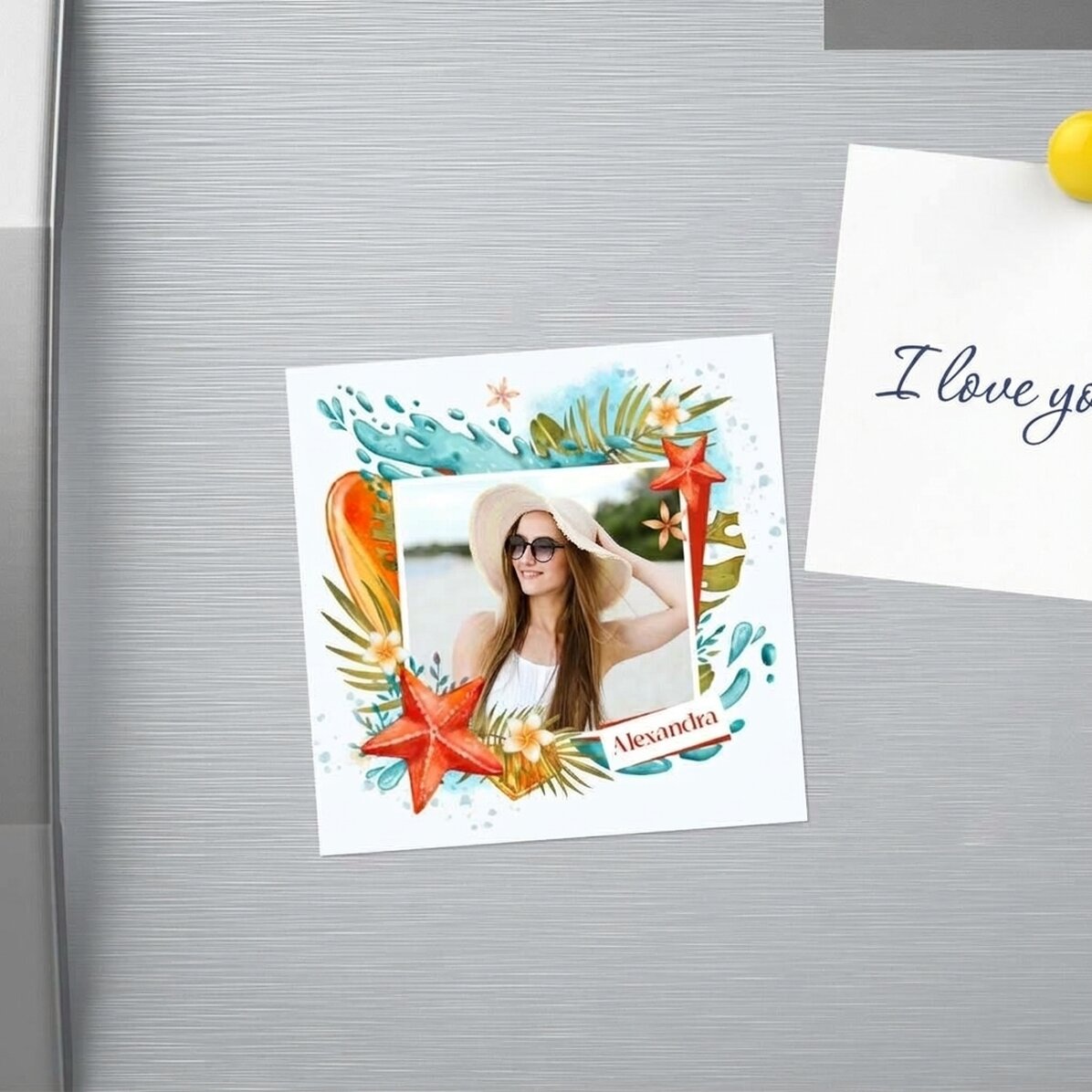 Magnete 10x10 personalizzato con foto e nome - Vacanze