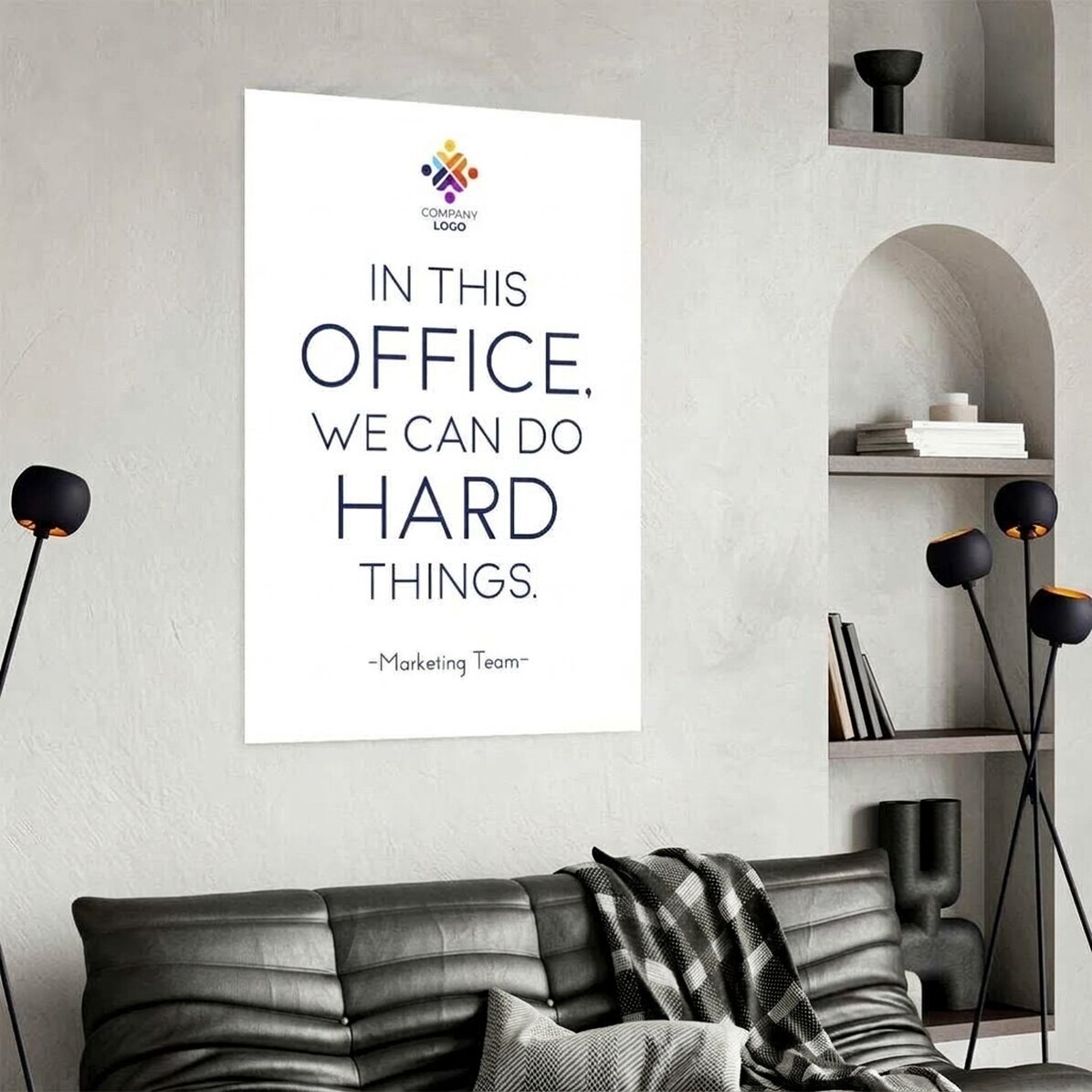 Poster personalizzato con testo e logo - Hard Things