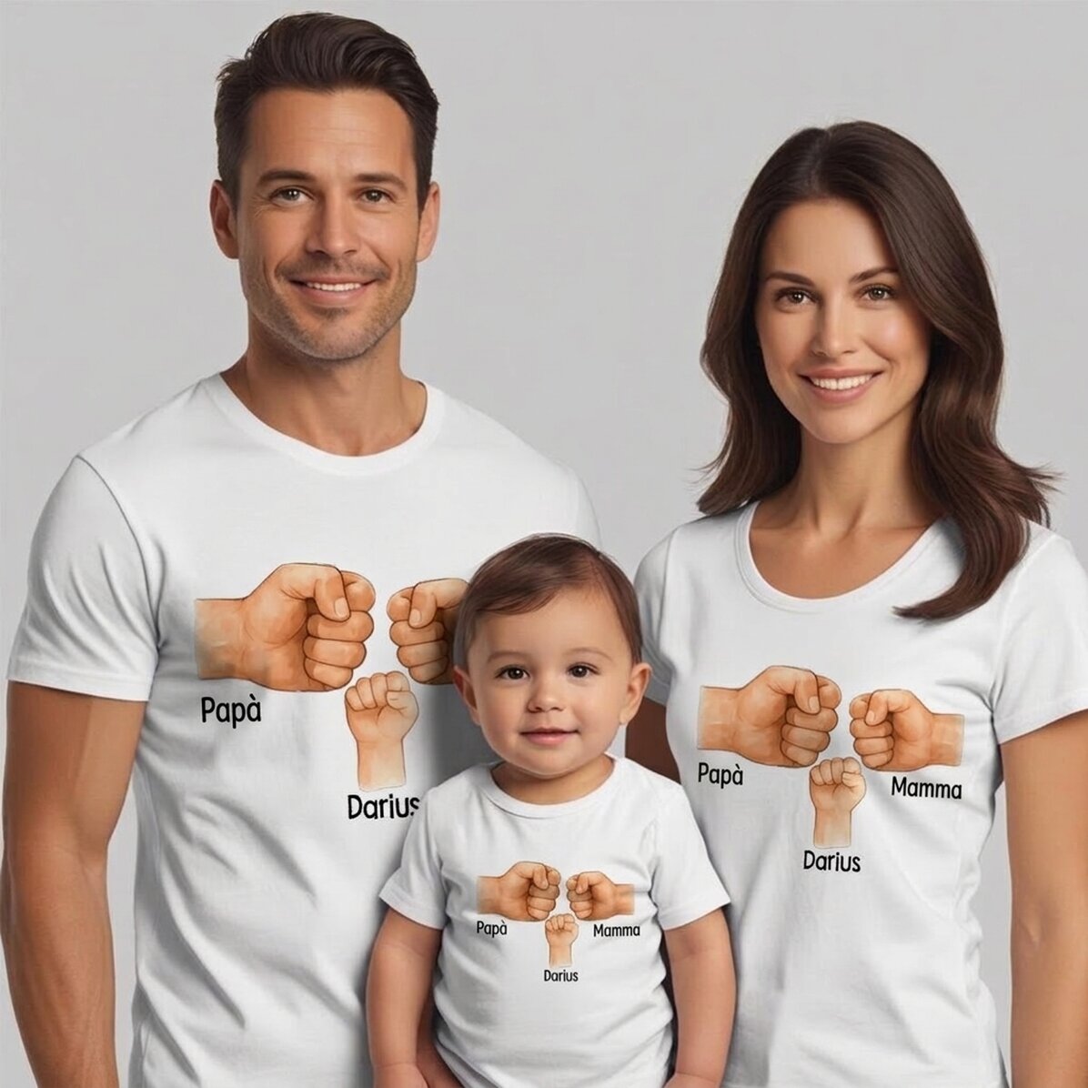 Maglietta in cotone personalizzata per bambini/adulti - Famiglia