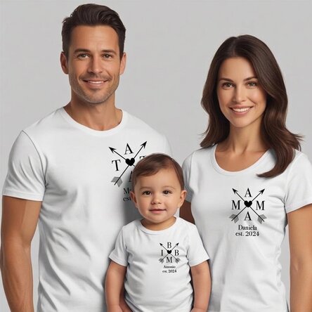 Maglietta in cotone personalizzata per bambini/adulti - Family