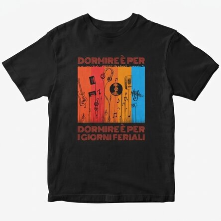 Maglietta in cotone personalizzata con scritta - Music life