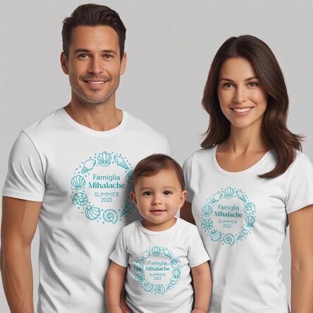 Maglietta in cotone personalizzata per bambini/adulti - Vacanze al mare