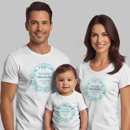 Maglietta in cotone personalizzata per bambini/adulti - Vacanze al mare