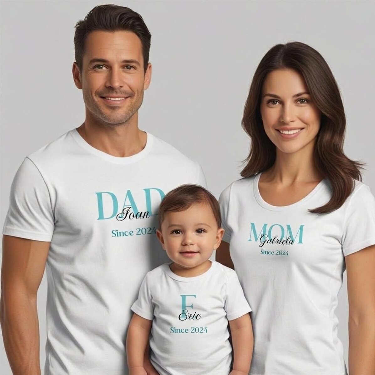 Maglietta in cotone per bambini/adulti personalizzata con scritta - Family