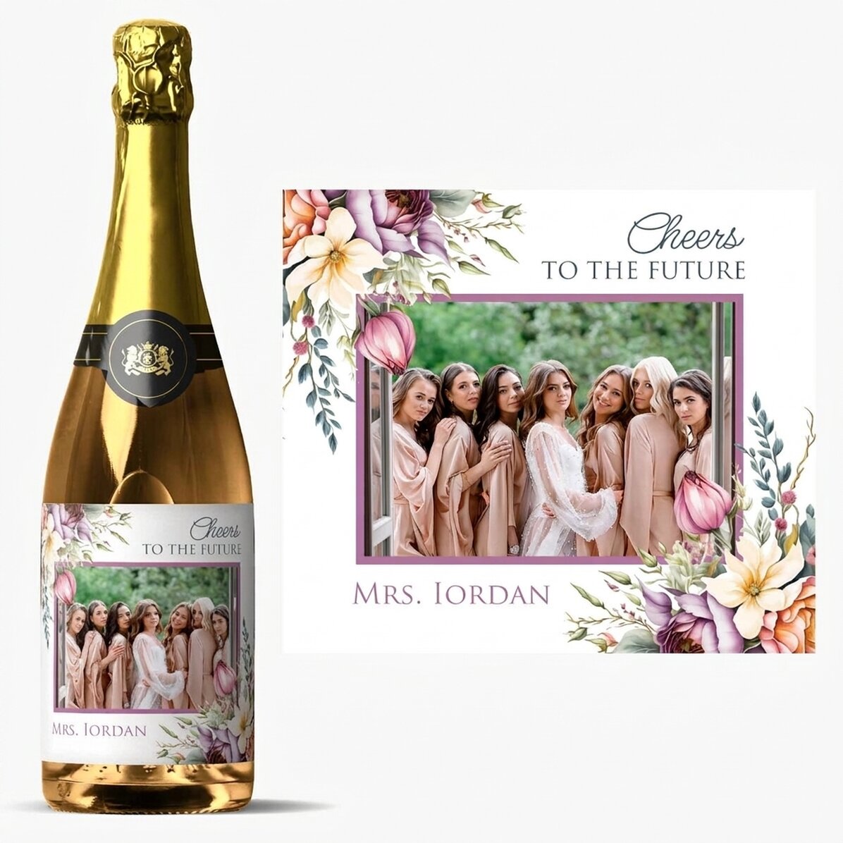 Spumante personalizzato con testo e foto - Cheers