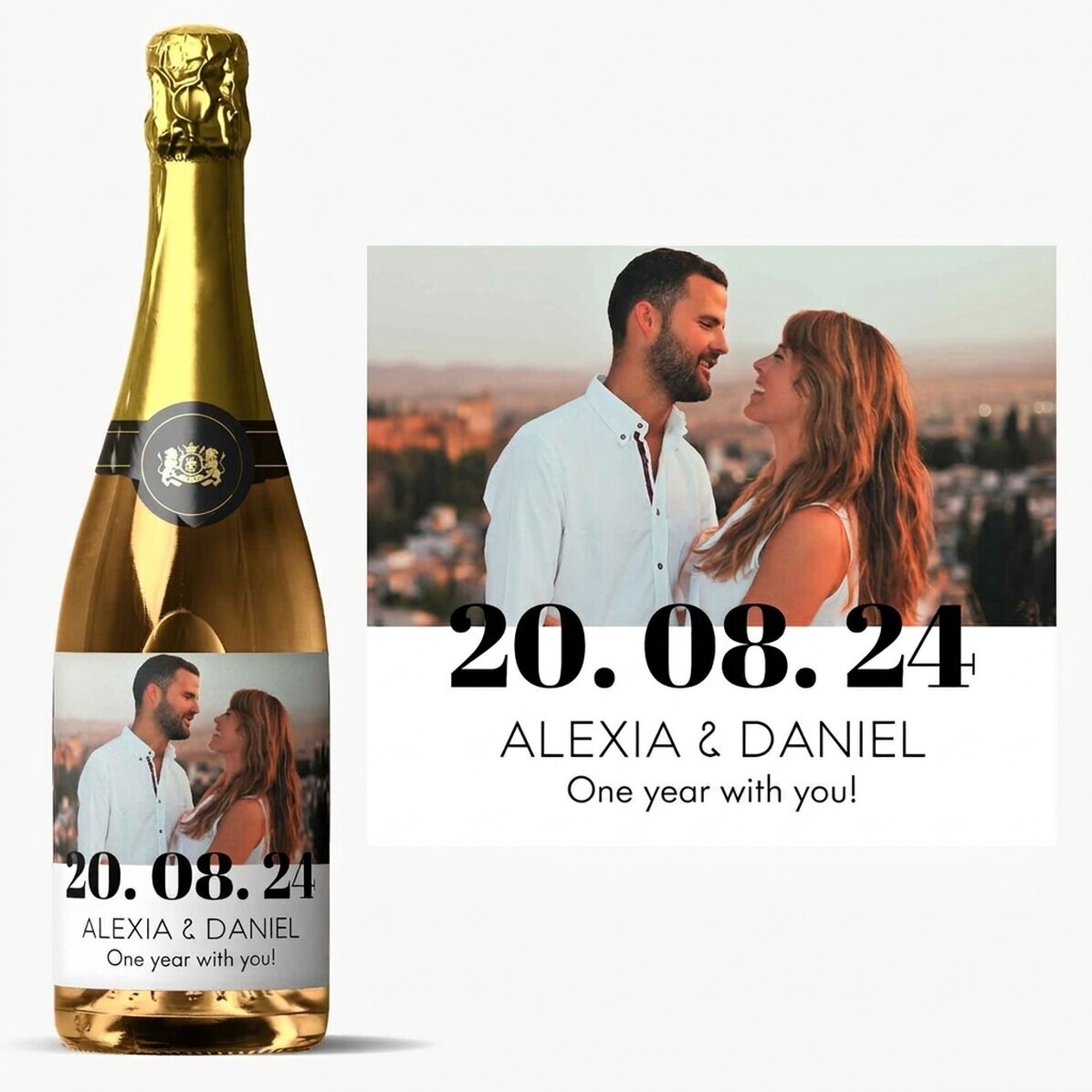 Spumante personalizzato con foto e testo - Compleanno
