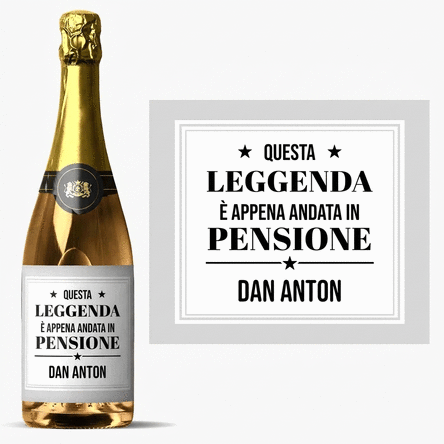 Spumante personalizzato con messaggio - Pensionato