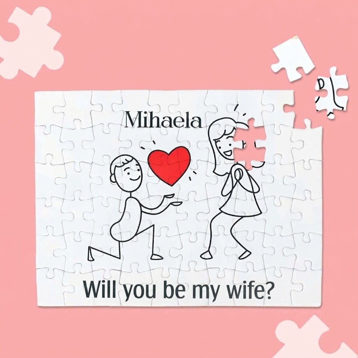 Puzzle personalizzato con scritta - Marry Me
