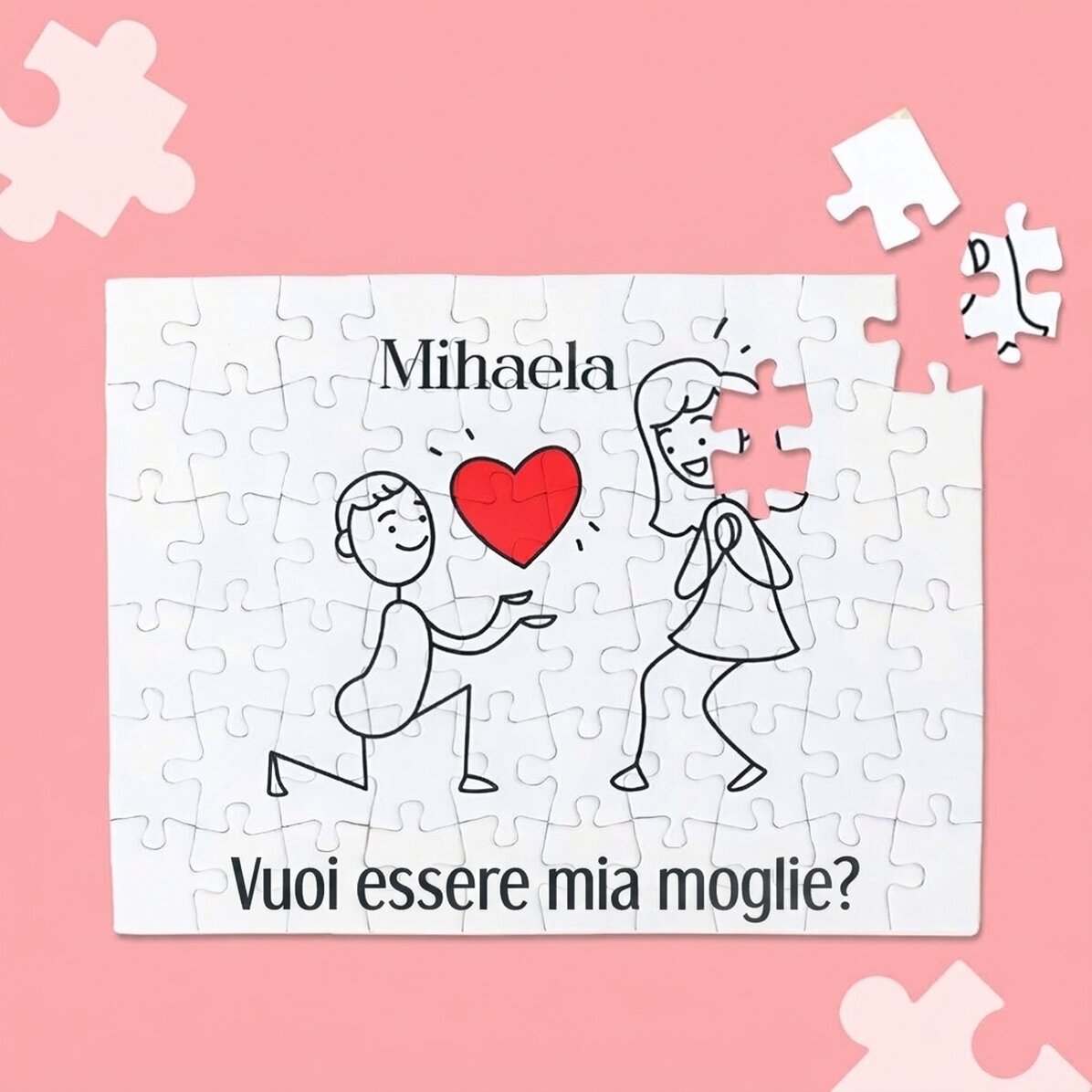 Puzzle personalizzato con scritta - Marry Me