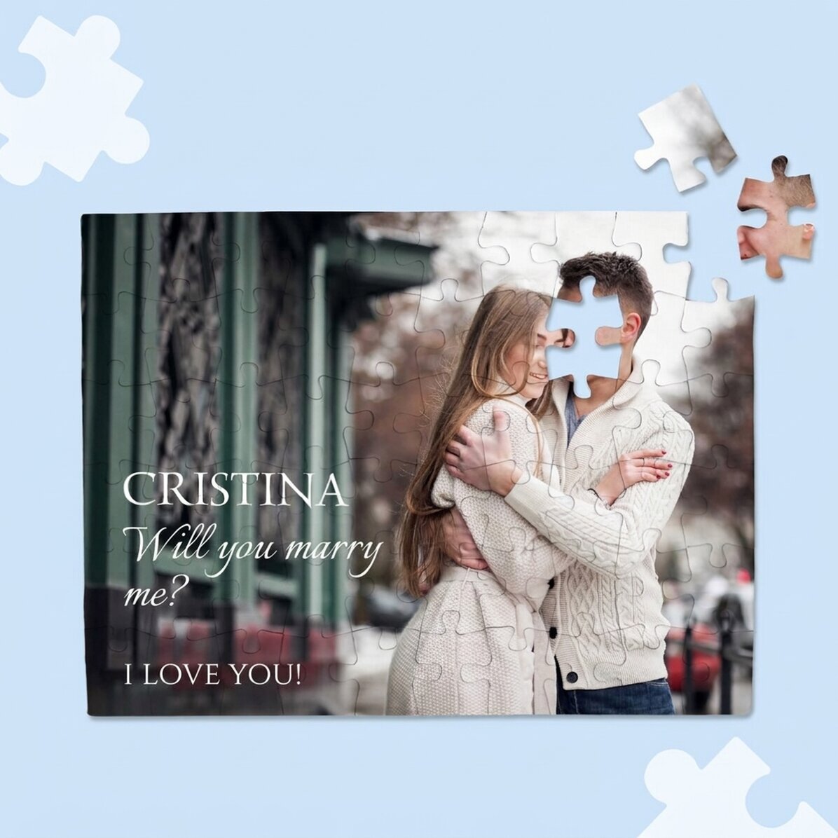 Puzzle personalizzato con foto e testo - Proposta di matrimonio