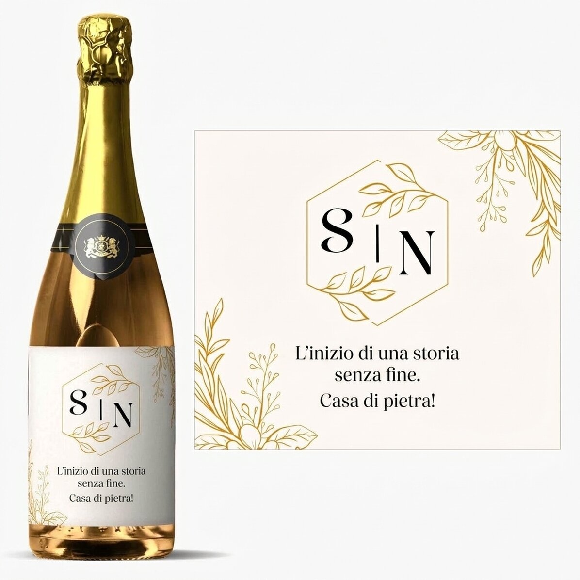Spumante personalizzato con messaggio - Matrimonio