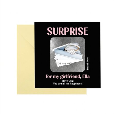 Personalised scratch card with text - Surpriza