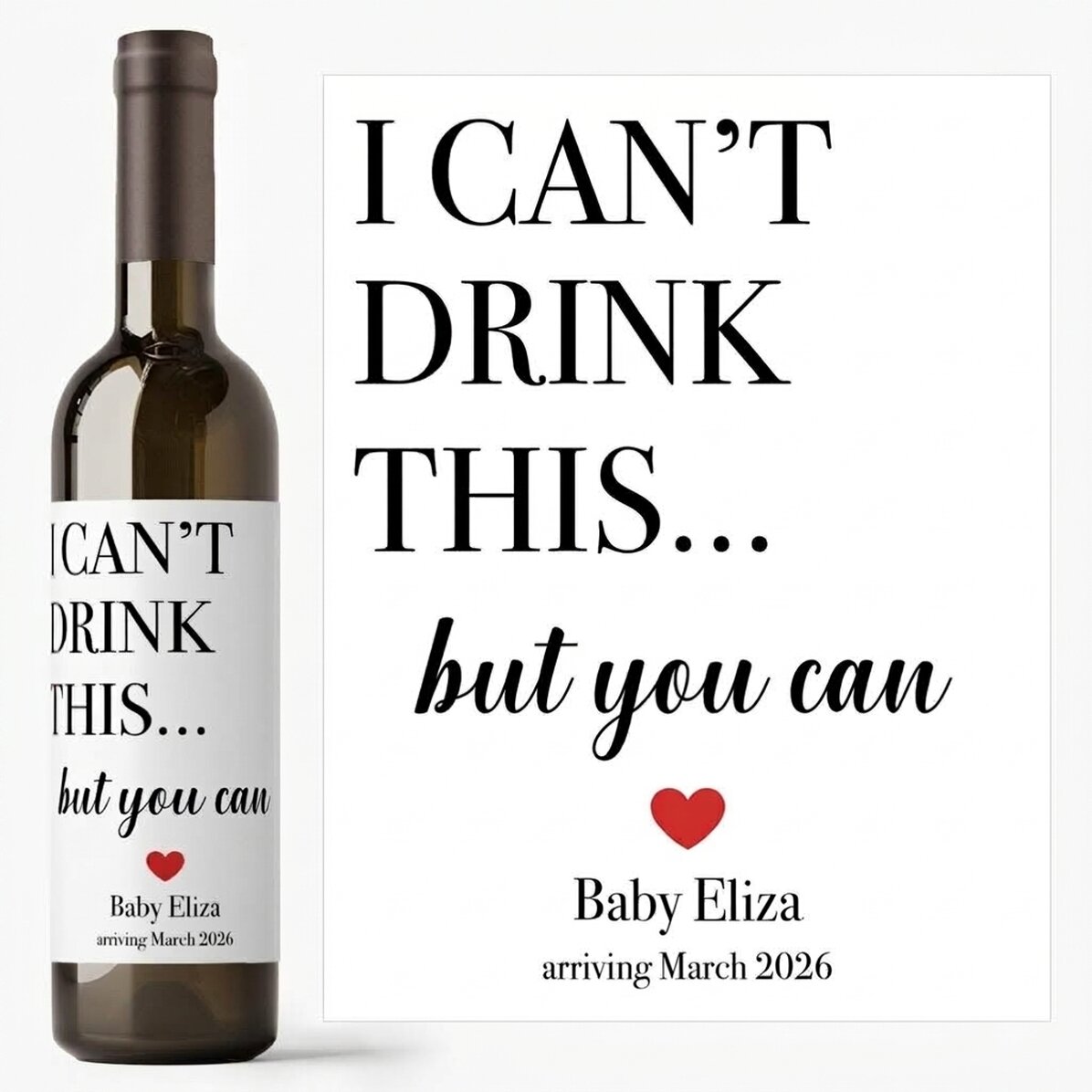 Vino personalizzato con nome - I can’t drink