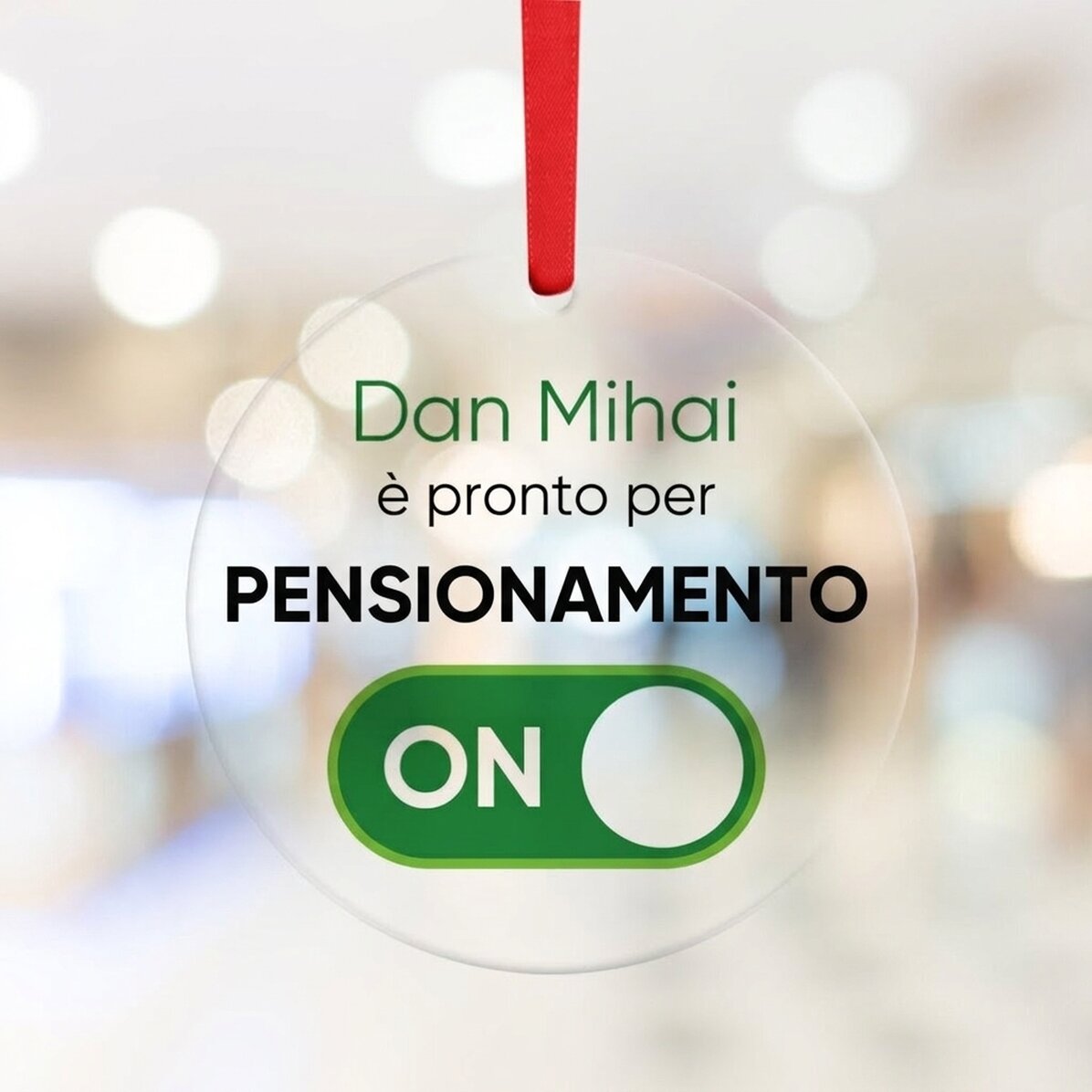 Decorazione rotonda personalizzata con testo - Pensionamento