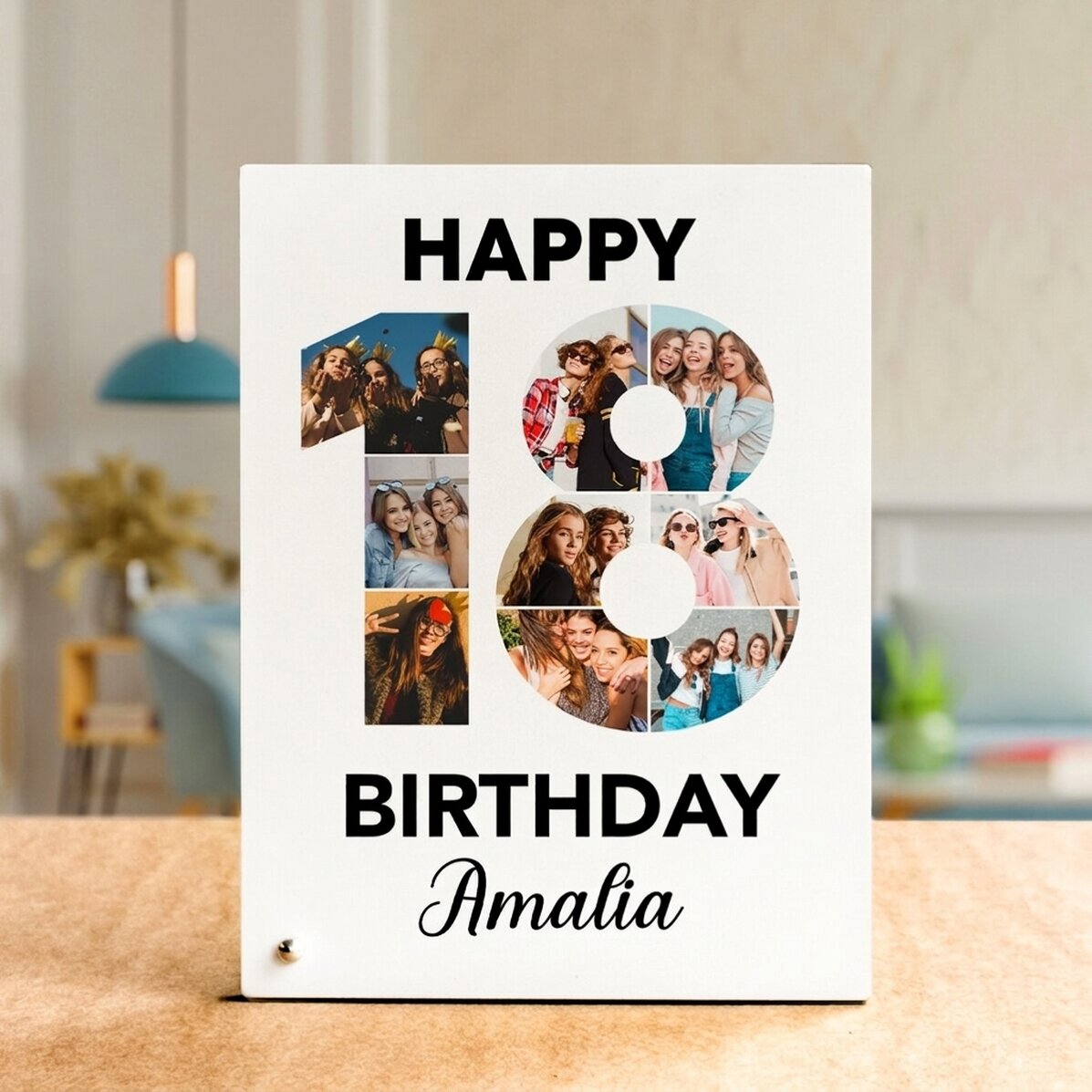 Cornice da scrivania personalizzata con 9 foto e testo - Majorat