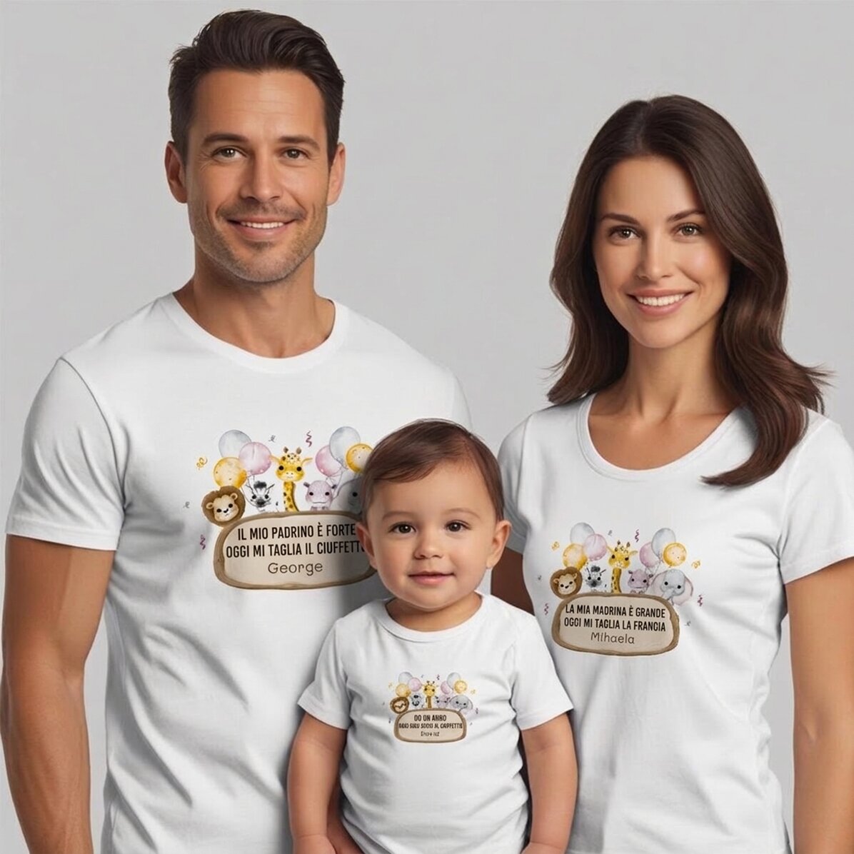 Maglietta in cotone per bambini/adulti personalizzata con una frase - Taglio a V
