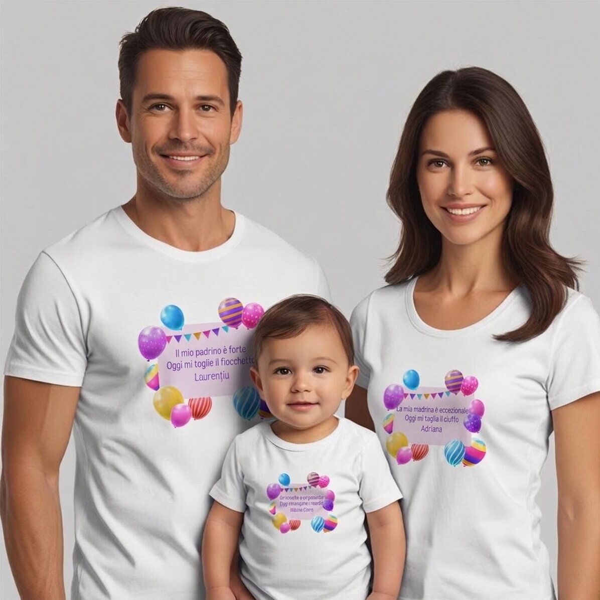 Maglietta in cotone personalizzata per bambini/adulti - Palloncini