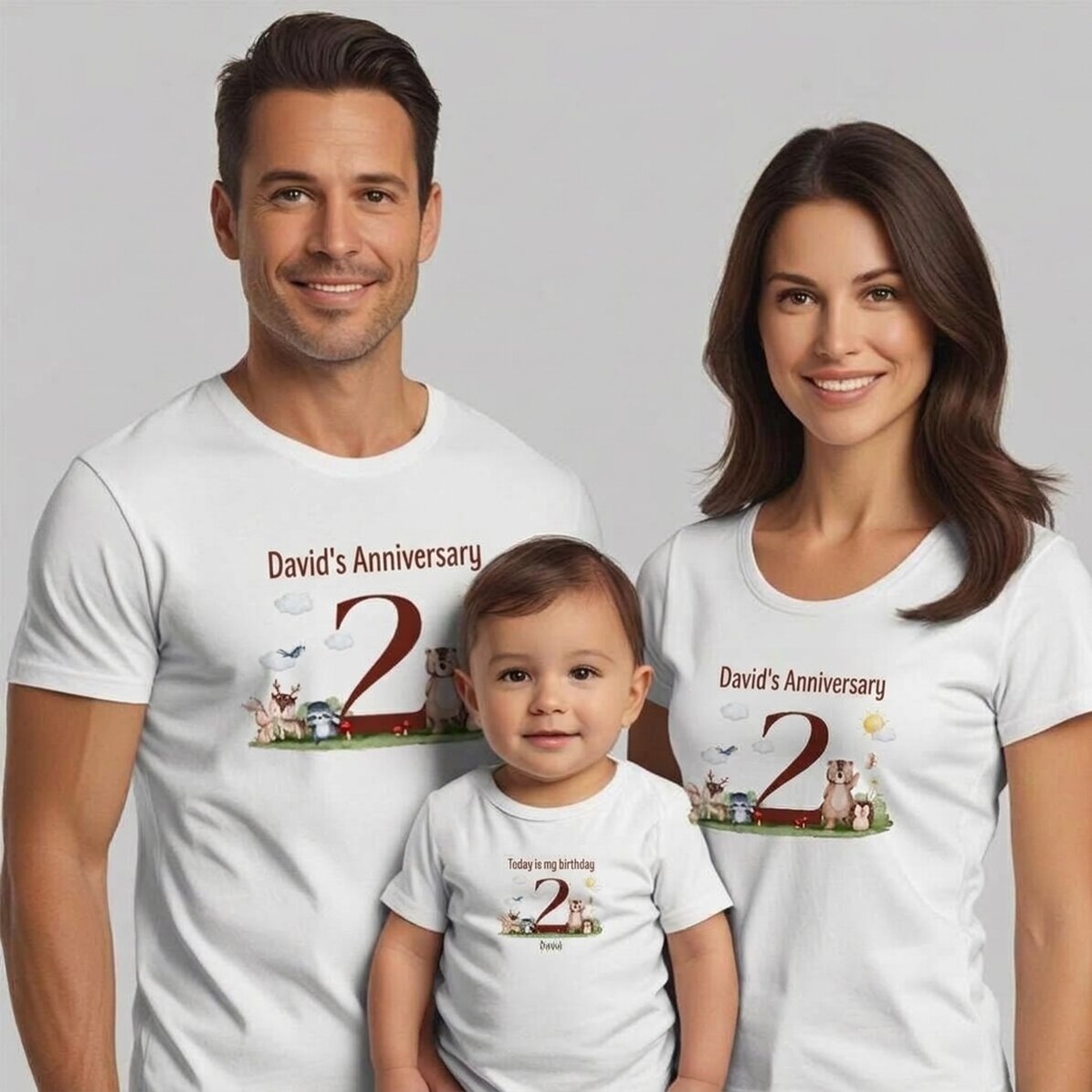 Maglietta in cotone personalizzata per bambini/adulti - Animali