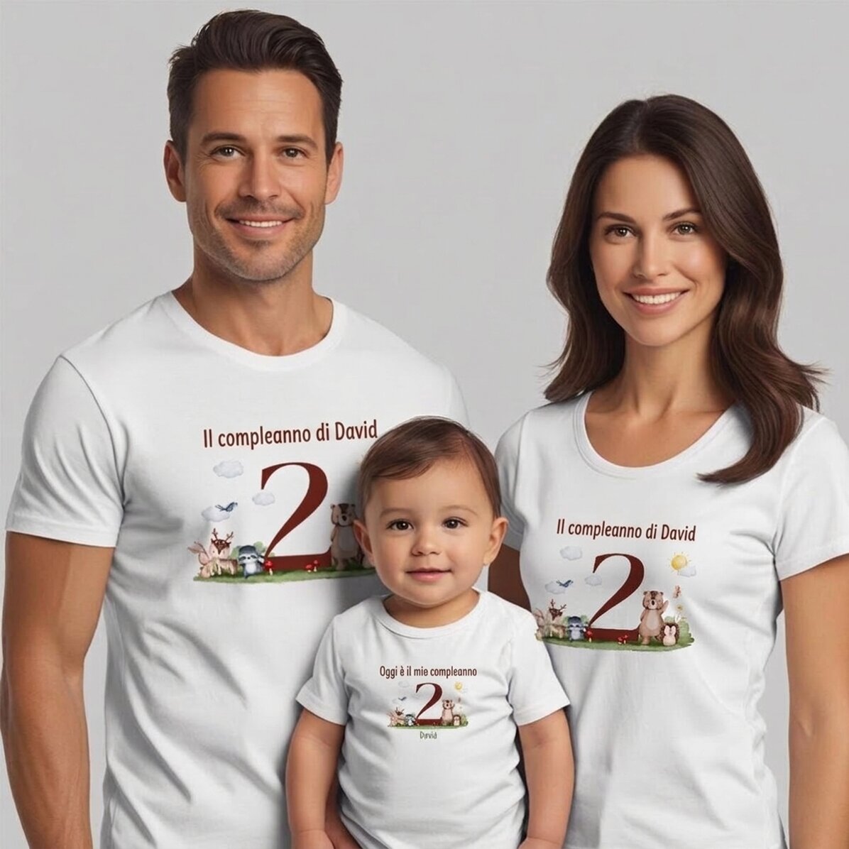 Maglietta in cotone personalizzata per bambini/adulti - Animali
