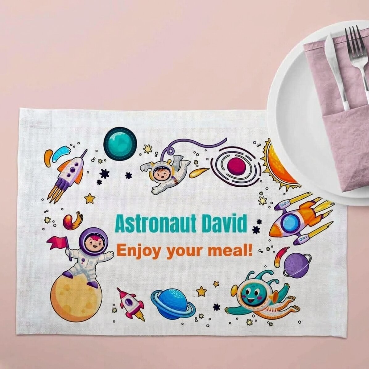 Portapiatto personalizzato con scritta - Astronauta