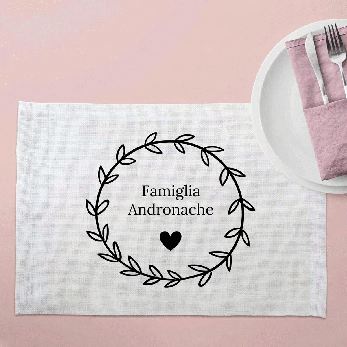 Portapiatto personalizzato con scritta - Cuore