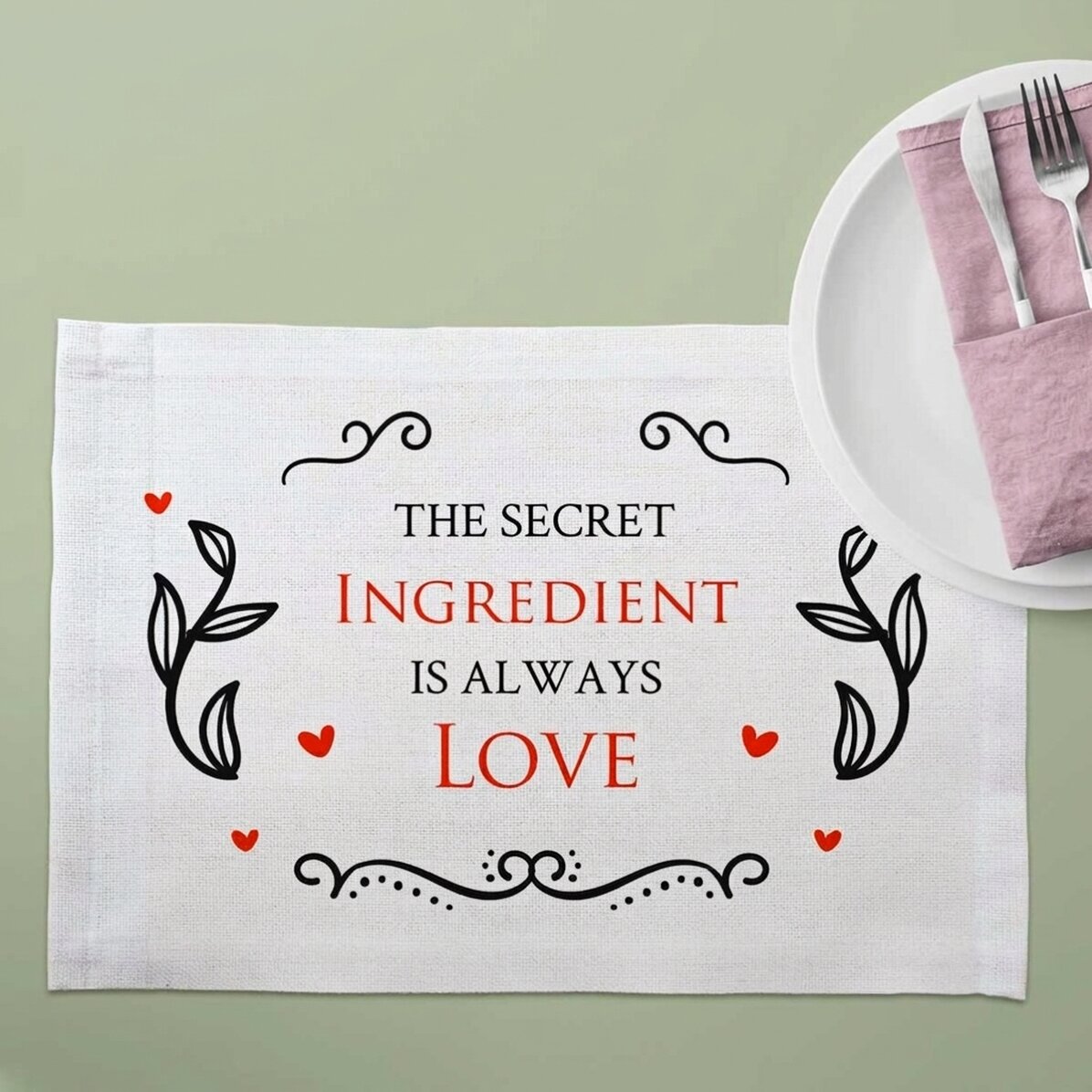 Portapiatto personalizzato con scritta - Love