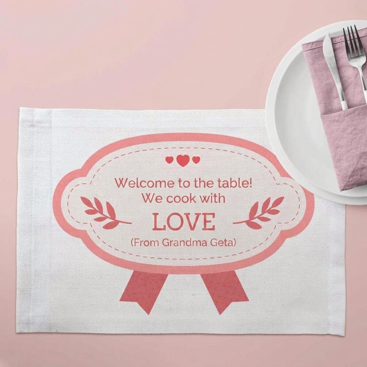 Portapiatto personalizzato con scritta - Amore