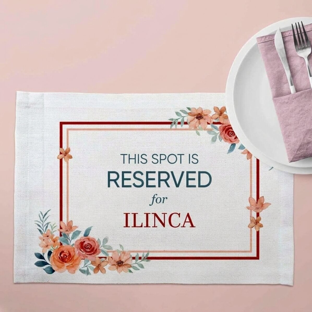 Portapiatto personalizzato con scritta - Riservato