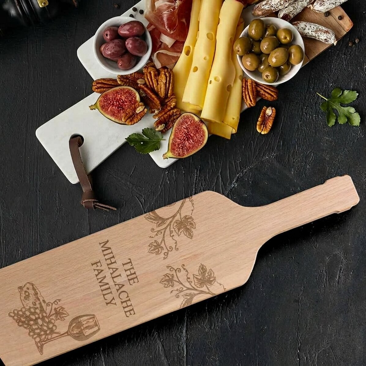Tagliacase a forma di bottiglia personalizzato con messaggio