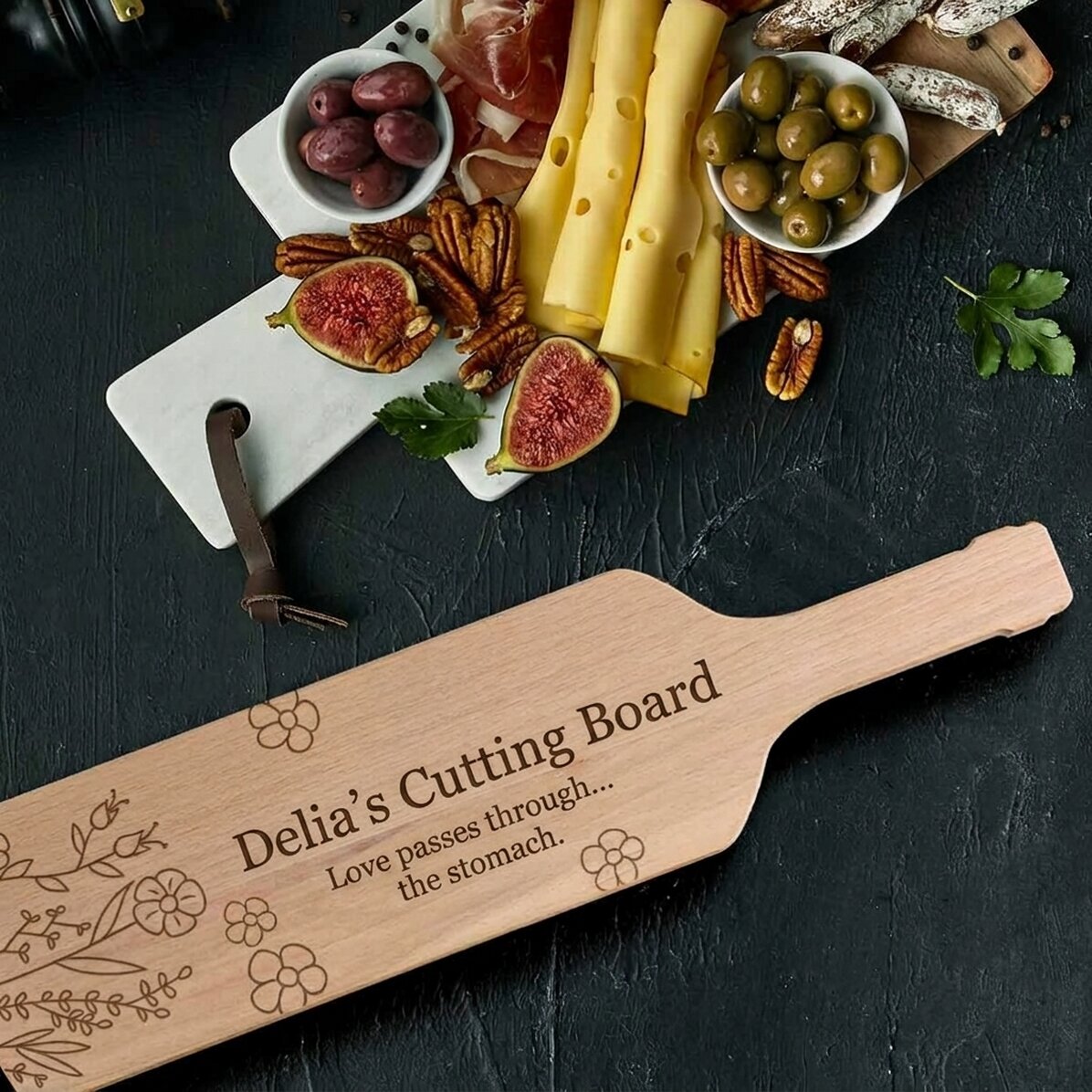 Tagliacase personalizzato a forma di bottiglia - Flowers