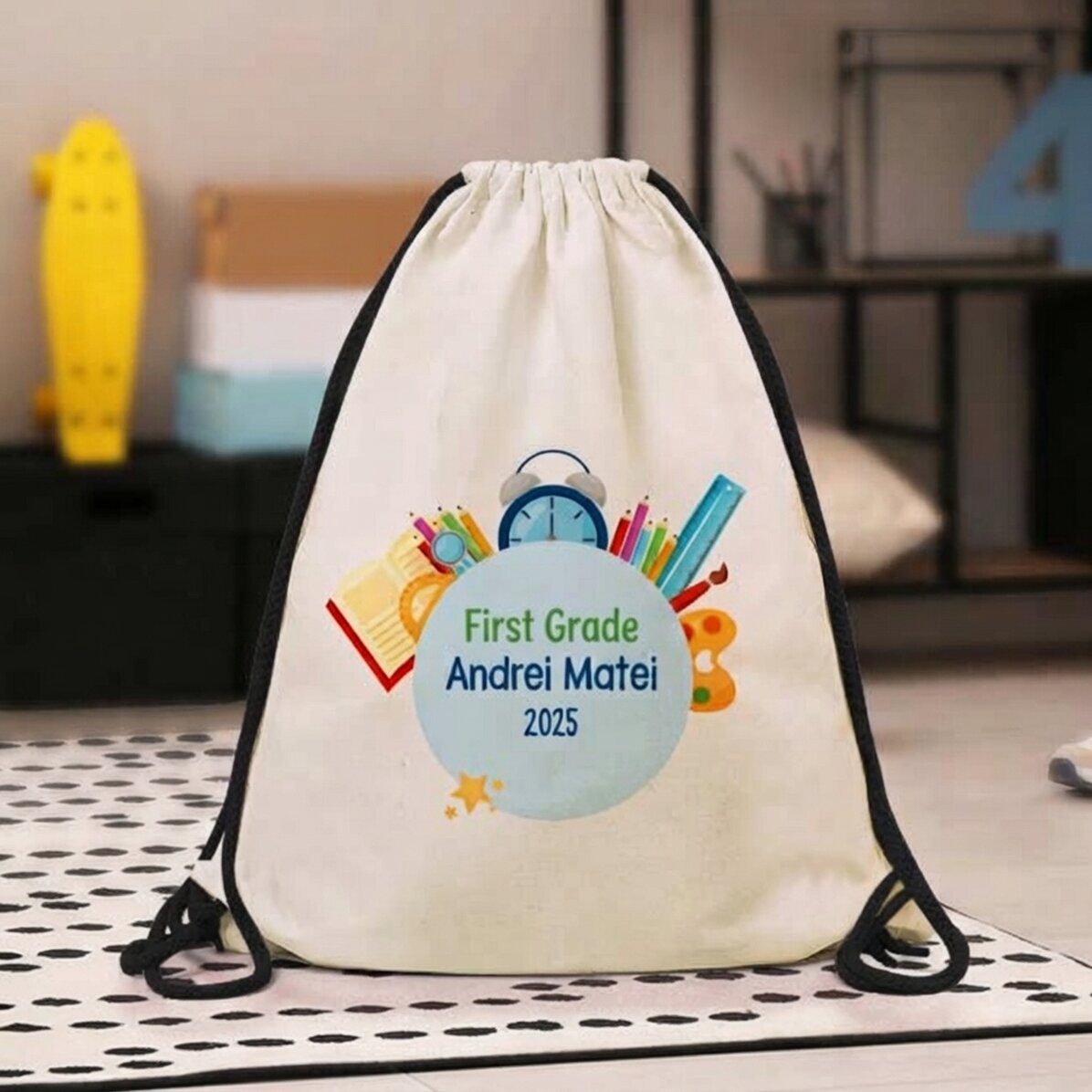 Zaino personalizzato con scritta - Il primo giorno di scuola