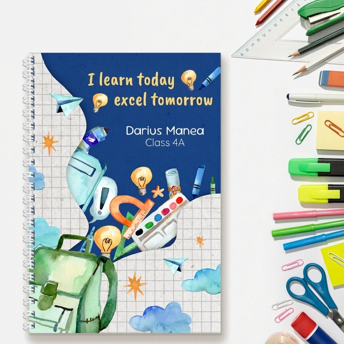 Taccuino personalizzato con scritta - Inizio della scuola