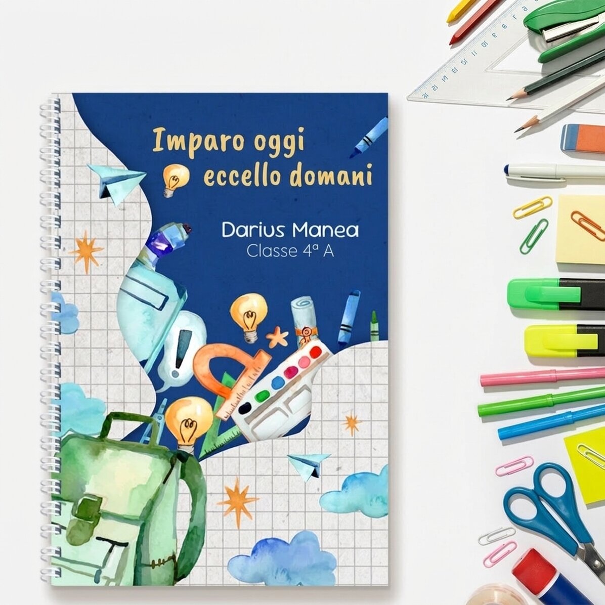 Taccuino personalizzato con scritta - Inizio della scuola