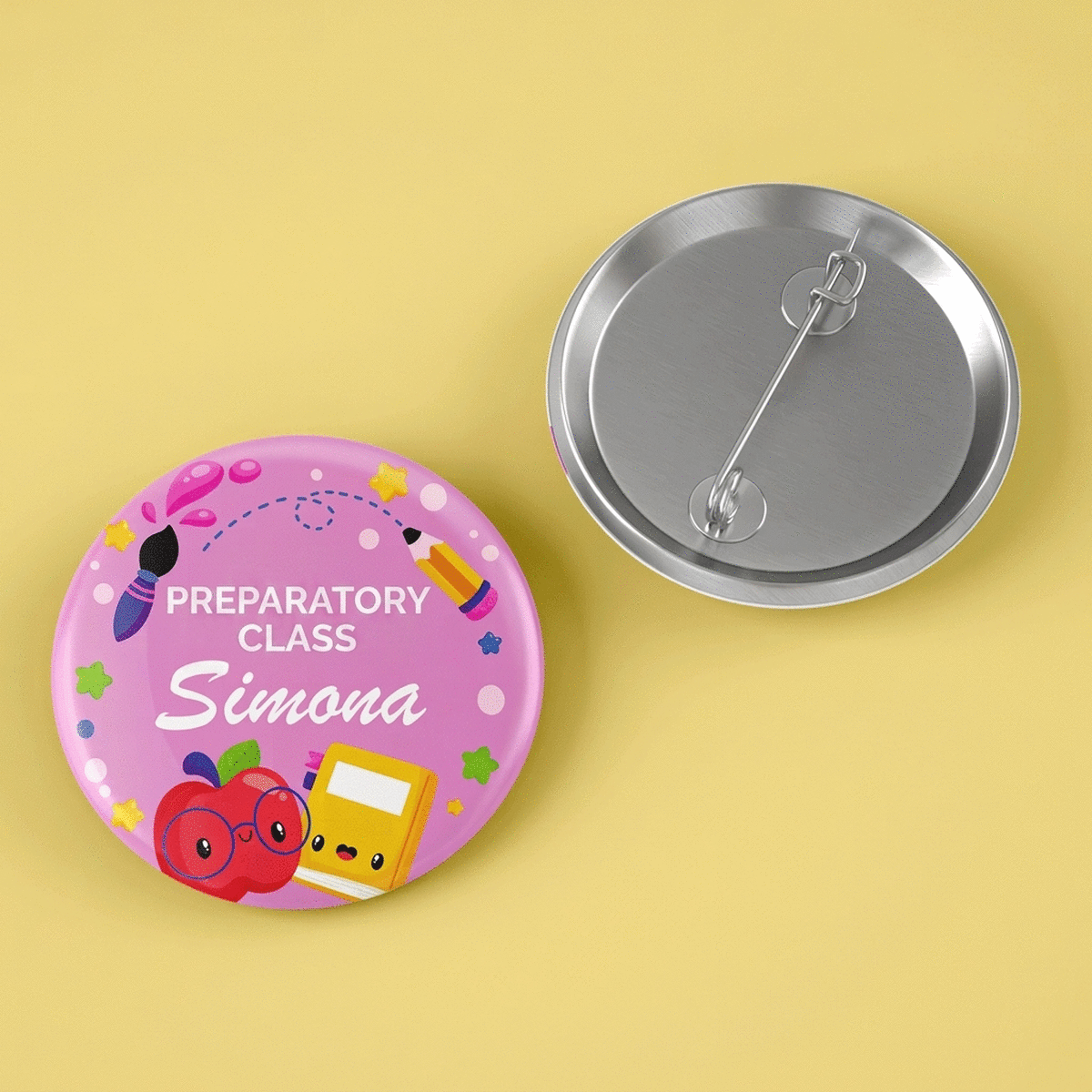 Spilla personalizzata con nome e testo - Ritorno a scuola