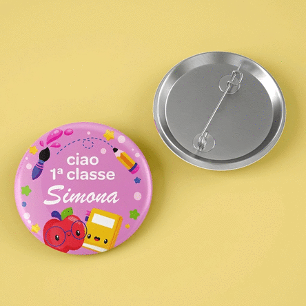 Spilla personalizzata con nome e testo - Ritorno a scuola