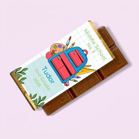 Mini tavoletta di cioccolato personalizzata con messaggio - Primo giorno di scuola