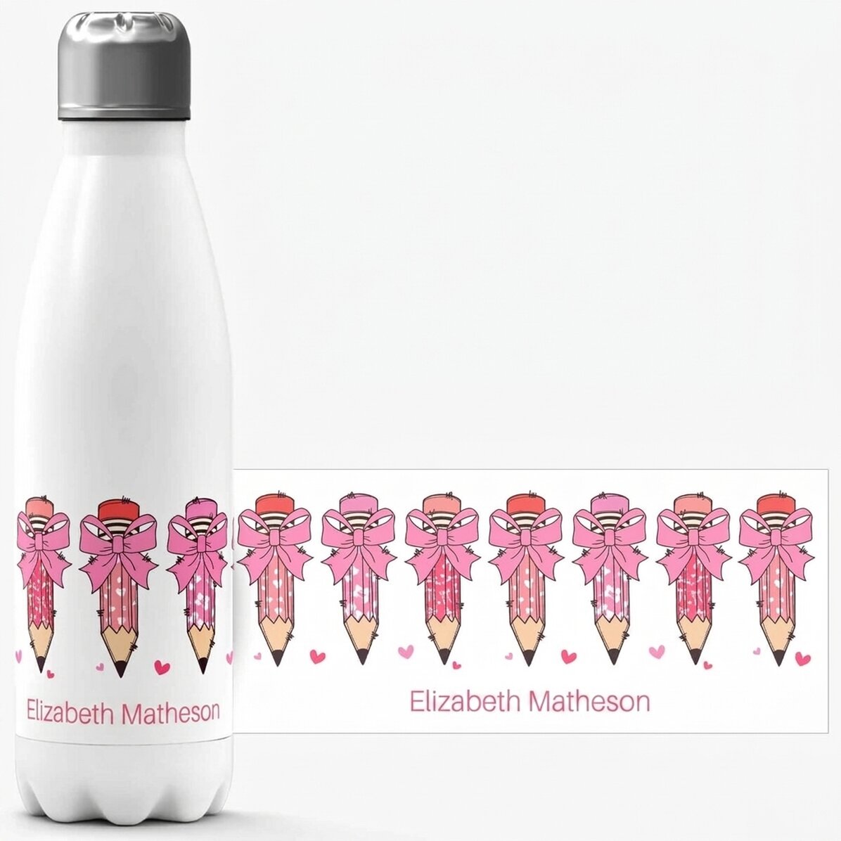 Thermos con base bianca personalizzato con messaggio - Matite