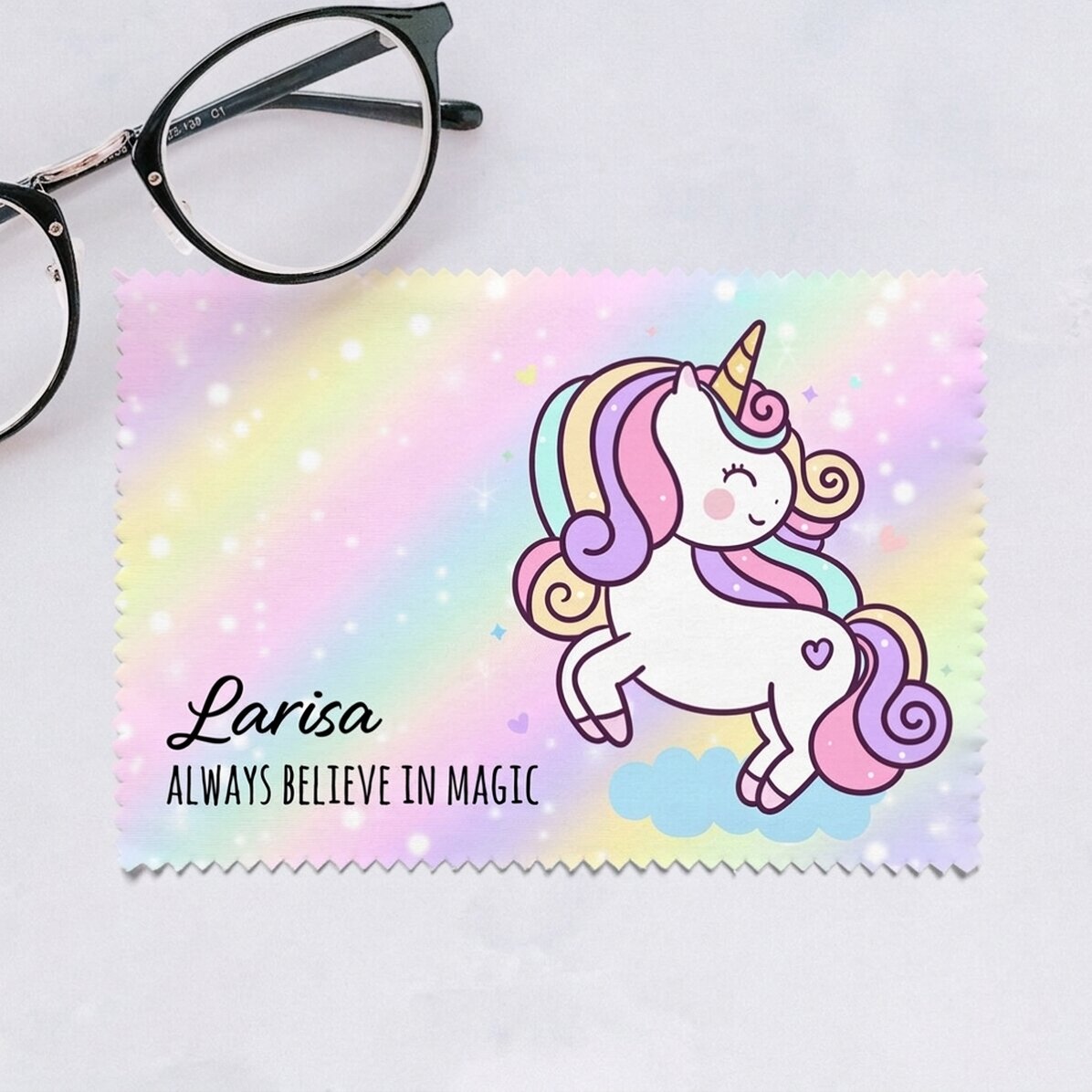 Panno personalizzato per la pulizia di schermi e occhiali - Unicorn