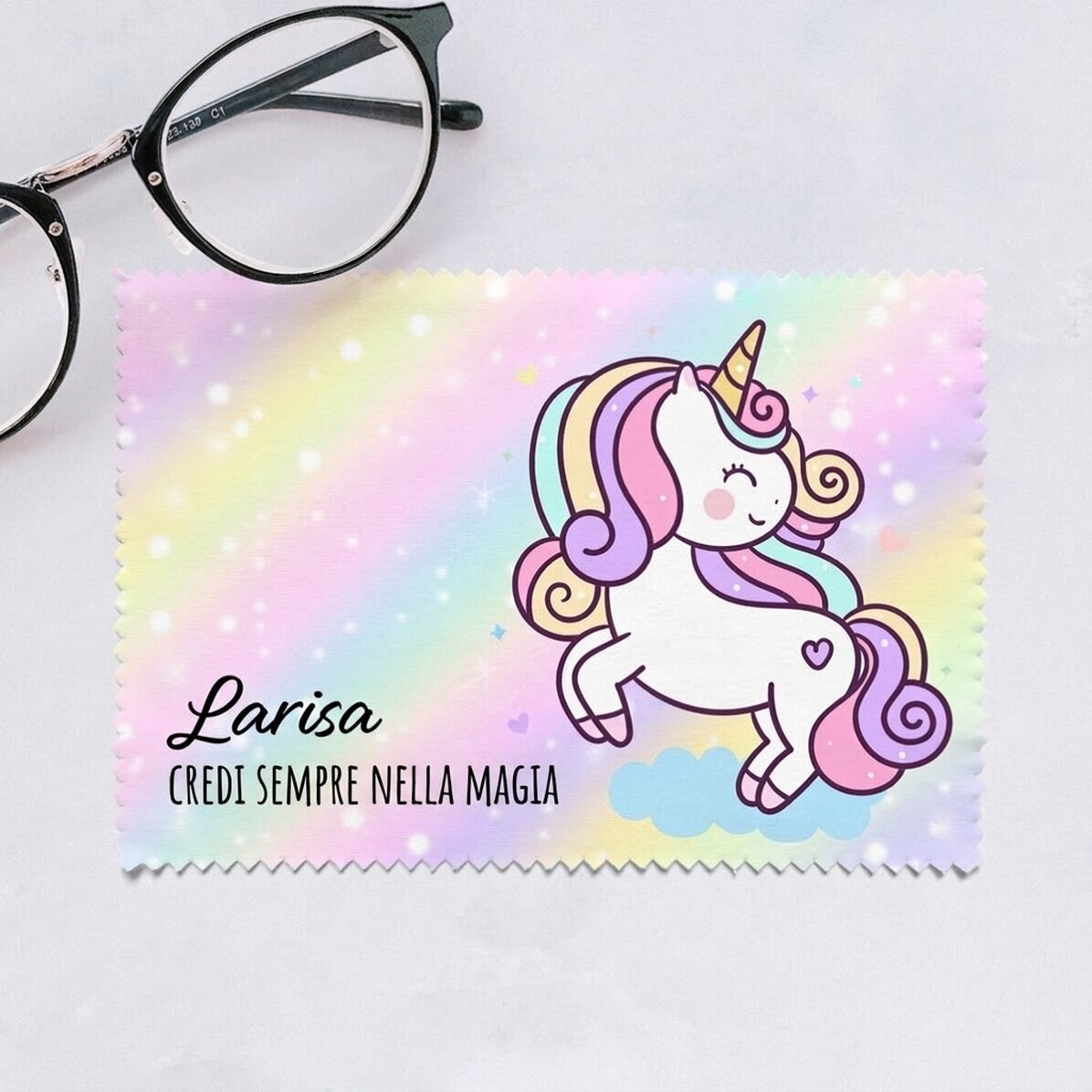 Panno personalizzato per la pulizia di schermi e occhiali - Unicorn